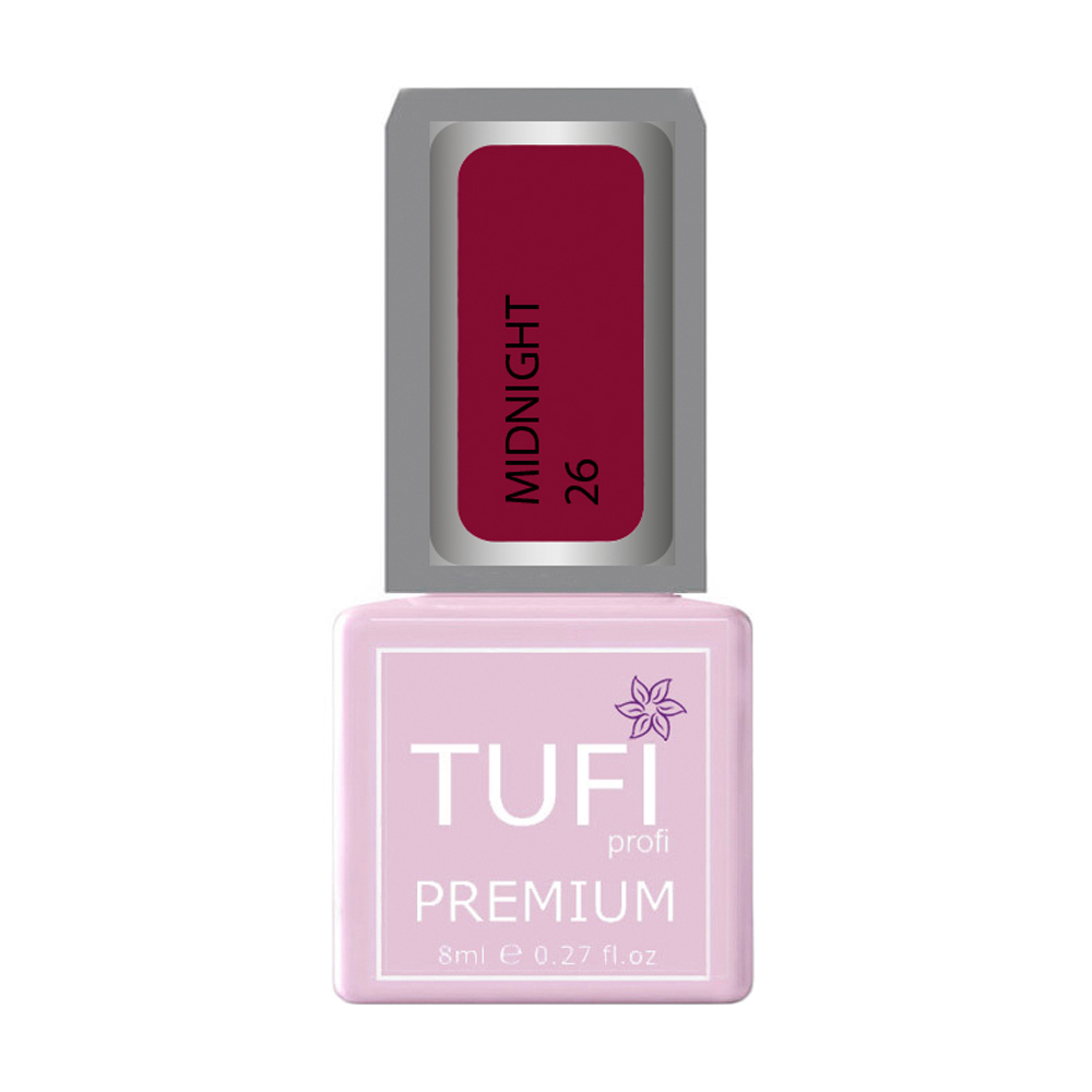 Гель-лак для нігтів Tufi profi Premium Midnight 26 Гранатова троянда, 8 мл